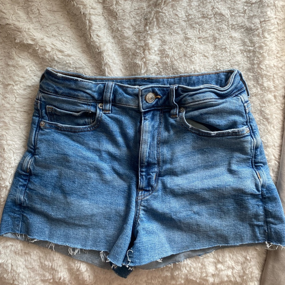 American Eagle Outfitters Light Blue Denim Mom Shorts